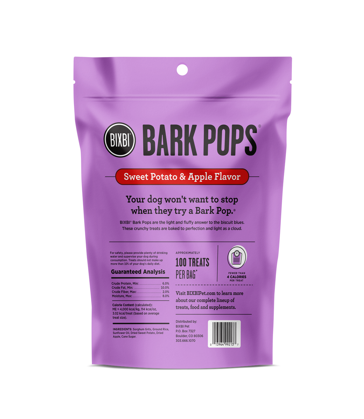 BIXBI BARK POP SWPT/APL TRT 4Z