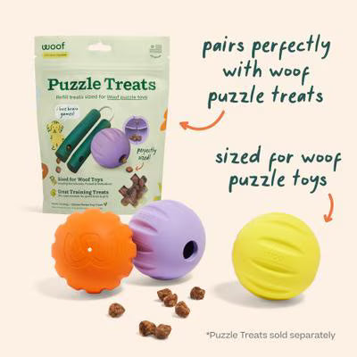 Woof Flyball Fetch Ball & Fits Standard Launchers Interactive Dog Toy, Lavender/Orange/Yellow, 3 count