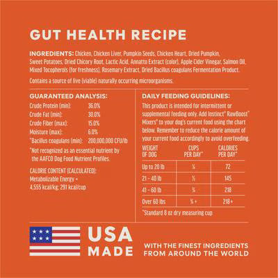 Instinct RawBoost Mixers Gut Health Recipe Grain-Free Freeze-Dried Dog Food Topper, 23-oz bag