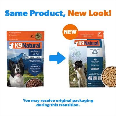 K9 Natural New Zealand Beef Feast Grain-Free Freeze-Dried Dog Food, 1.1-lb bag