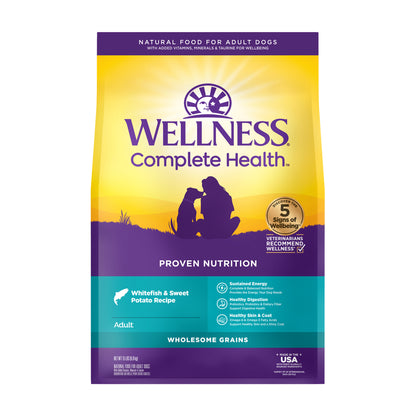 Wellness Complete Health Whitefish & Sweet Potato Dry Dog Food — 15 lb