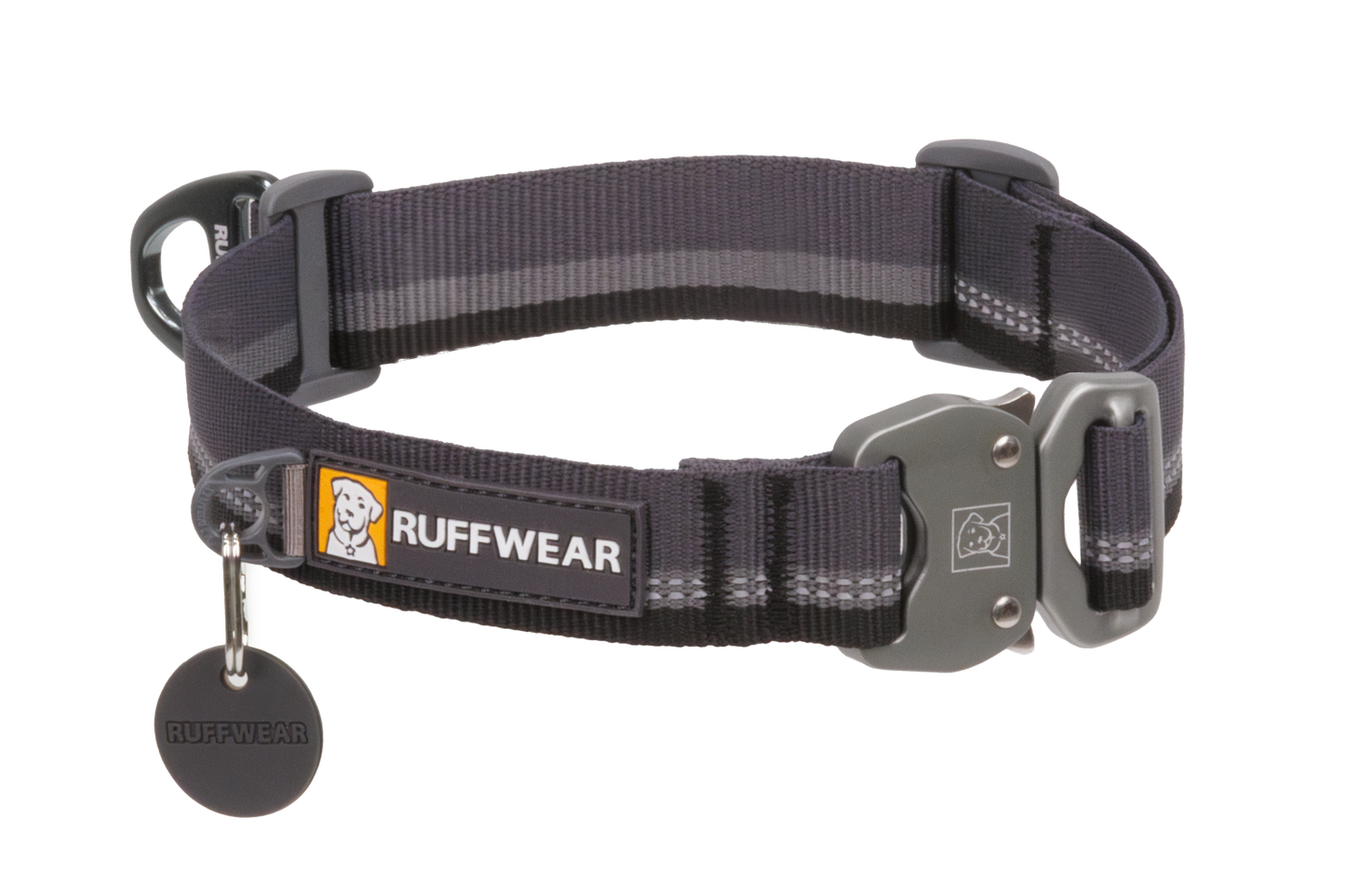 Ruffwear Top Rope™ Metal Buckle Dog Collar Strong Reflective Ballasted 20-26", River Rock Green