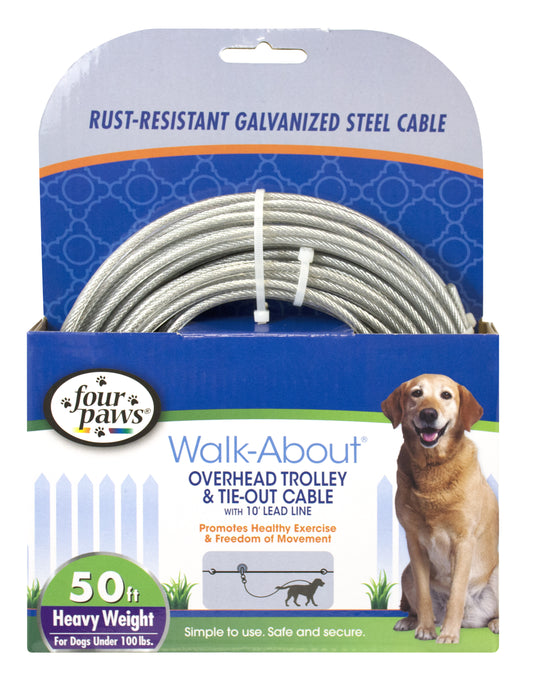 FOUR PAWS TROLLEY CABLE 50'