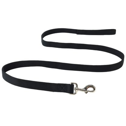 1" DBL NYLON 4' LEASH BLACK