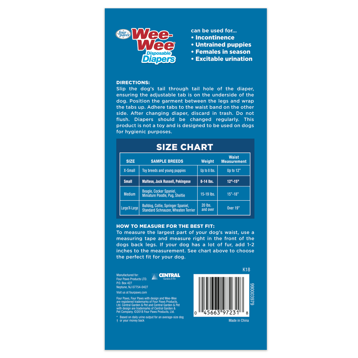 FOU DISPOSABLE DIAPER S 12PK