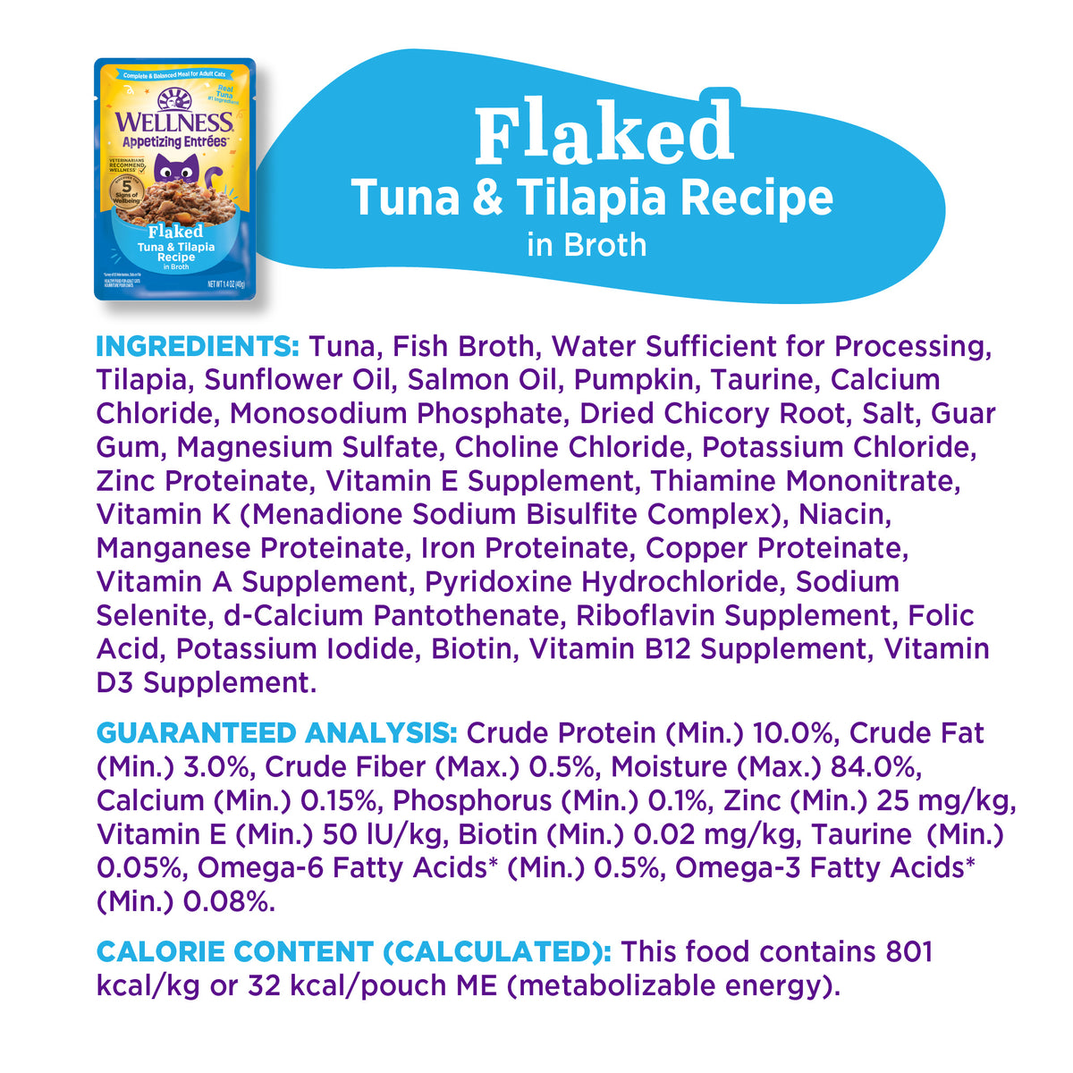 WELLNESS ENTREE FLKD TUNA/TIL