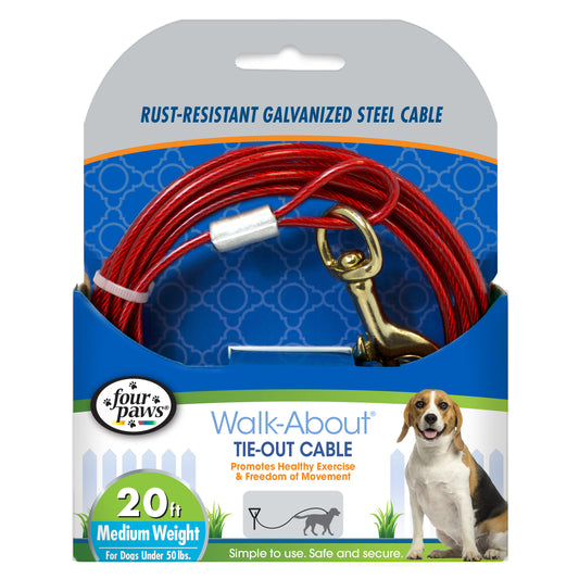 FOUR PAWS TIE-OUT CABLE 20' M
