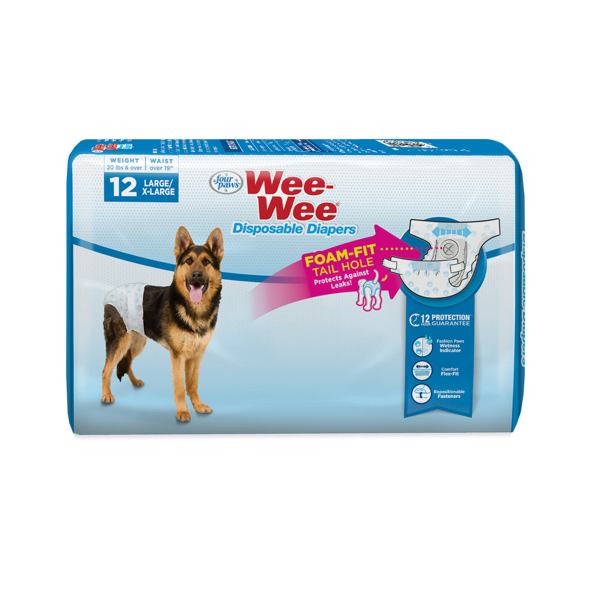 FOUR PAWS DIAPER LG disposible