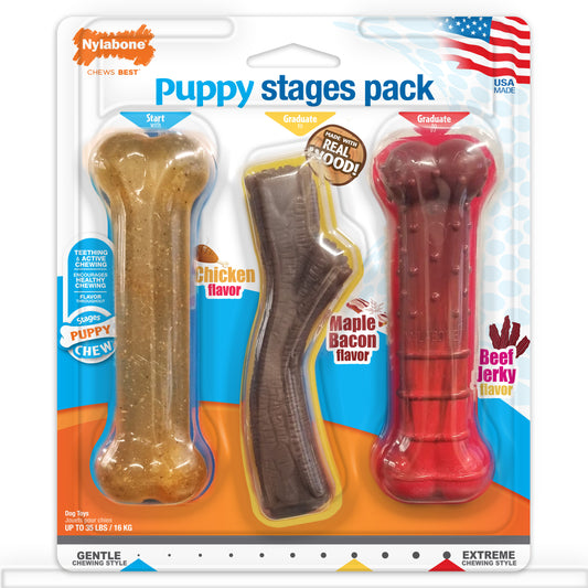 NYLABONE TRIPLE CHW PUP M 3CT