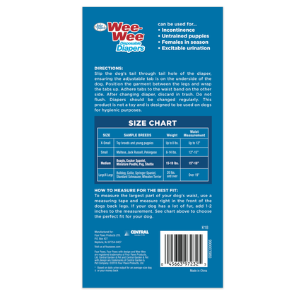 FOU DISPOSABLE DIAPER M 12PK