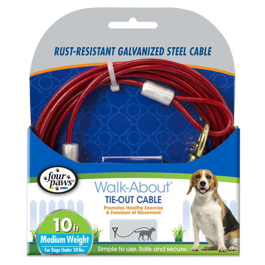 FOUR PAWS TIE-OUT CABLE 10FT