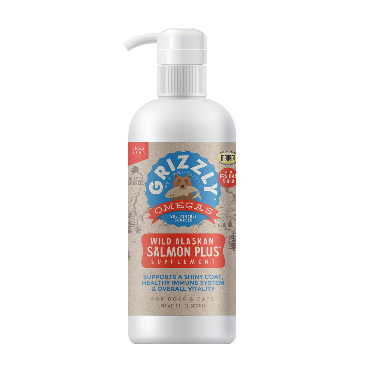 GRIZZLY SALMON OIL 16 OZ