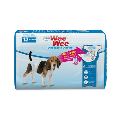 FOU DISPOSABLE DIAPER M 12PK