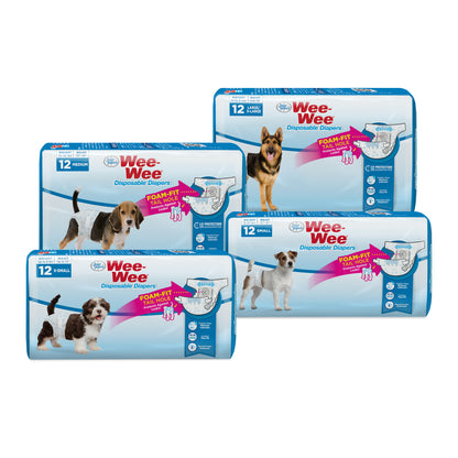 FOU DISPOSABLE DIAPER M 12PK