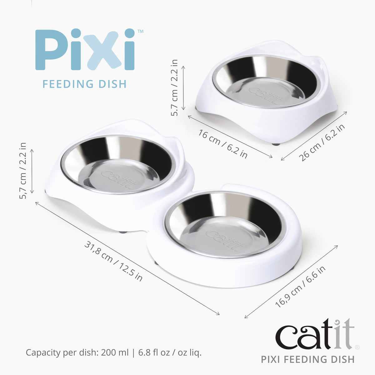 CATIT FIXIT FEEDING DISH WH