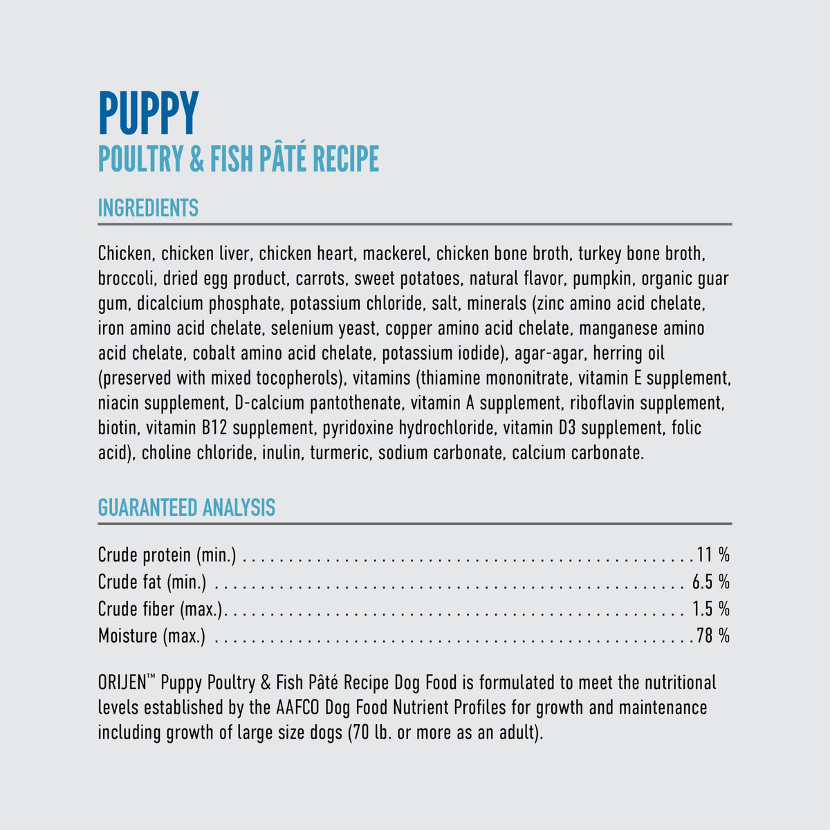 ORIJEN GF PUPPY STEW 12.8Z