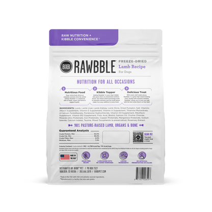 BIXBI FD RAWBBLE LAMB 12Z
