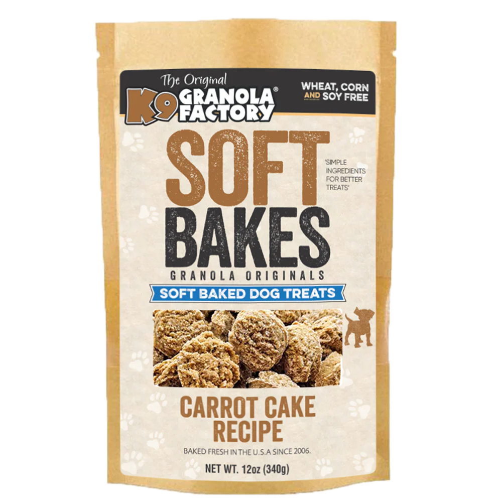 K9 Granola Factory Soft Bakes, Carrot Cake Recipe Dog Treats 12 oz