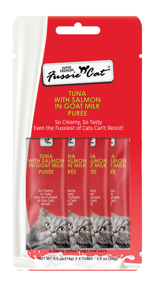 FUSSIE CAT TUNA/SLM/GOAT PUREE