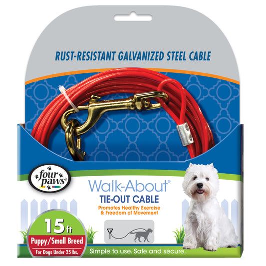 FOUR PAWS PUPPY TIE-OUT 15' LI