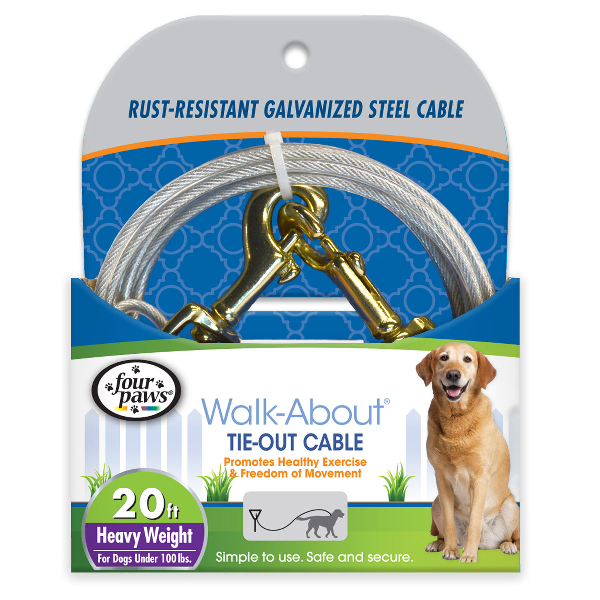 FOUR PAWS 20' TIE OUT HEAVY