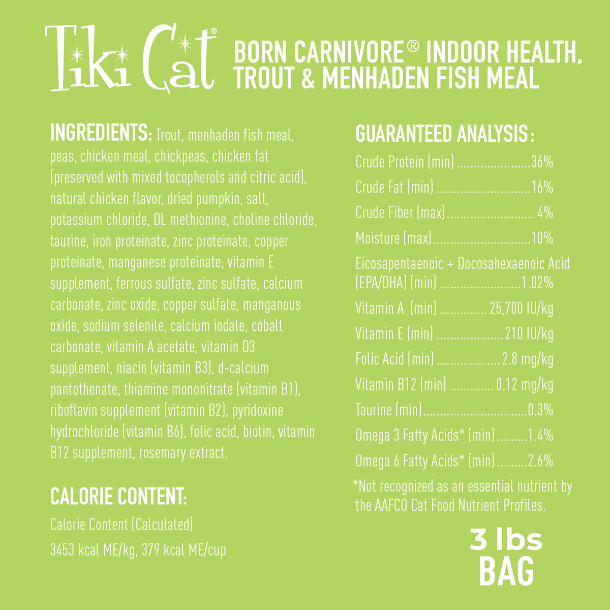 TIKI CAT BORN INDOOR TROUT 3#