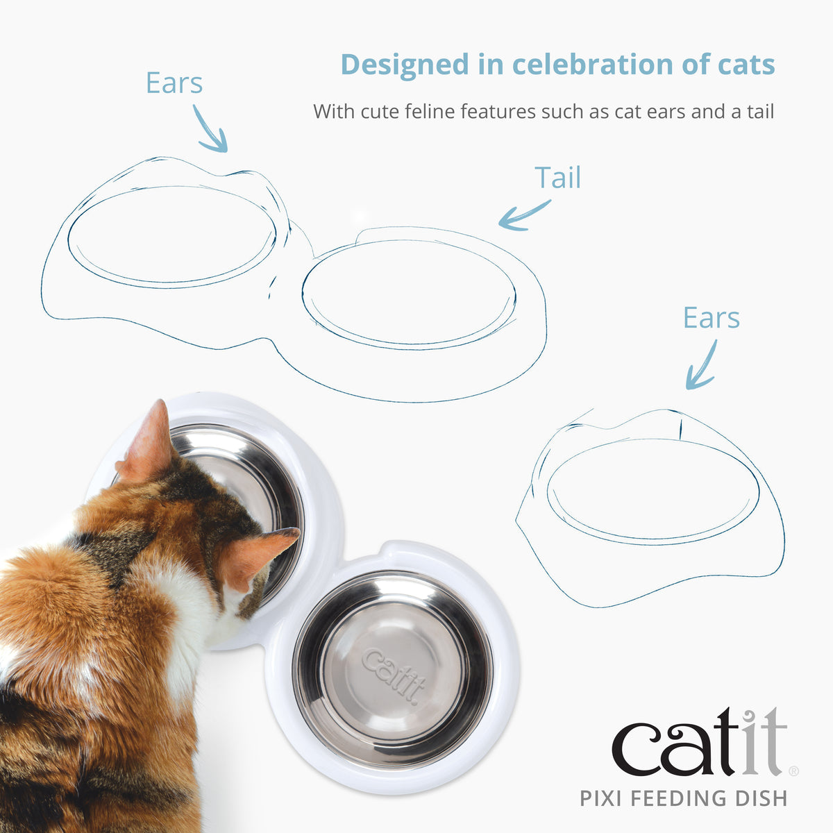 CATIT FIXIT FEEDING DISH WH