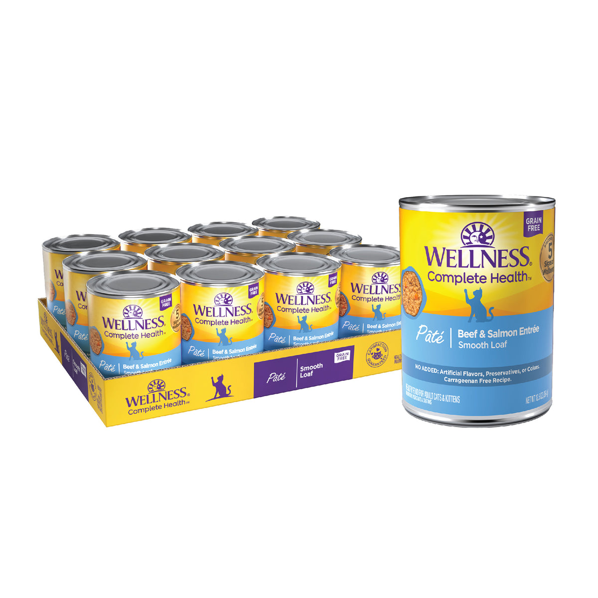 WELLNESS BF/SAL CAT 12.5 OZ