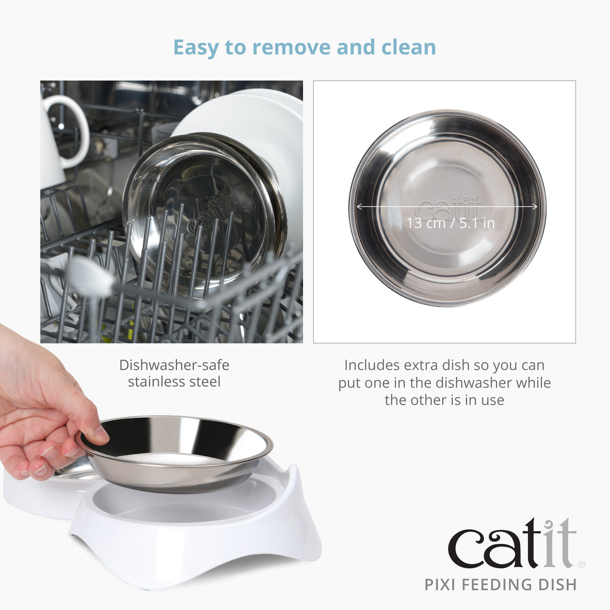 CATIT FIXIT FEEDING DISH WH