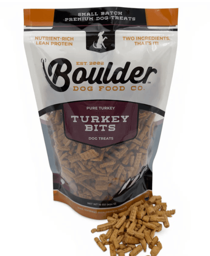 Boulder Dog Food Company Turkey Bits, Premium Protein, Two Ingredients, 16oz bag - RJ Paddywacks