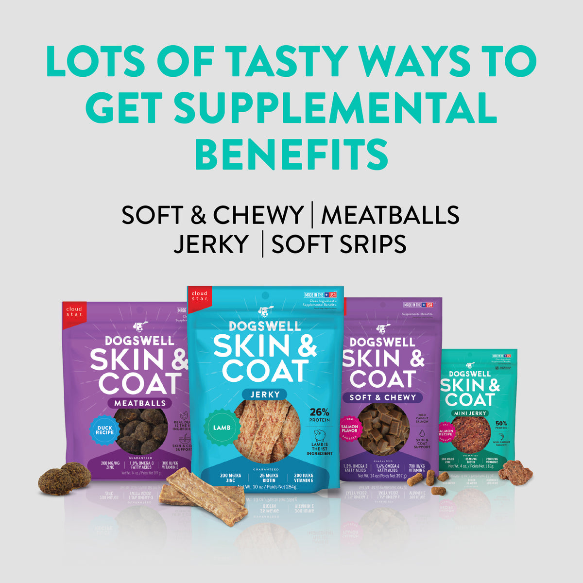 DOGSWELL SKINCOAT JERKY SALM