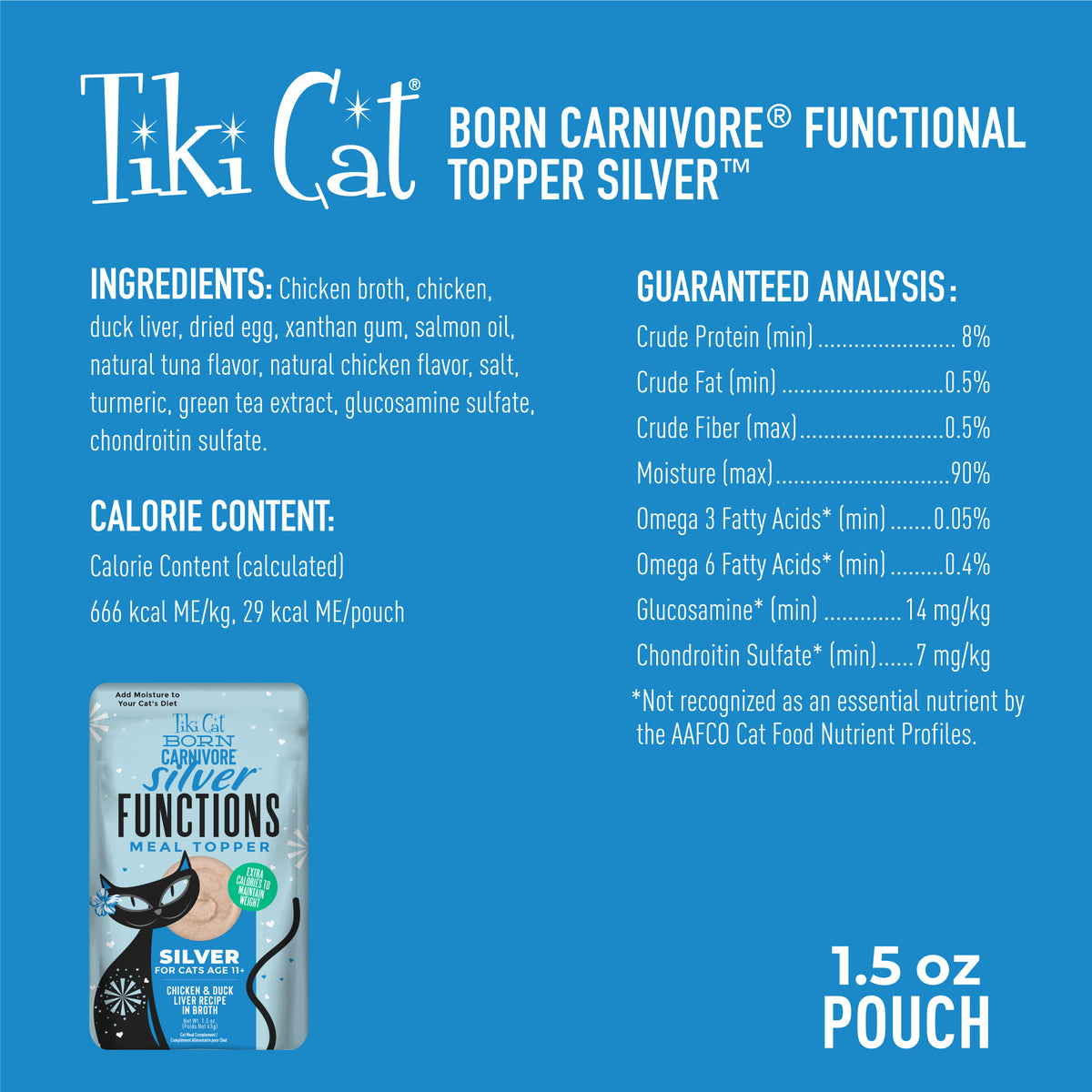 TIKI CAT TOPPER SLVR 1.5Z FUNC