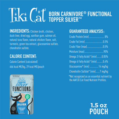 TIKI CAT TOPPER SLVR 1.5Z FUNC