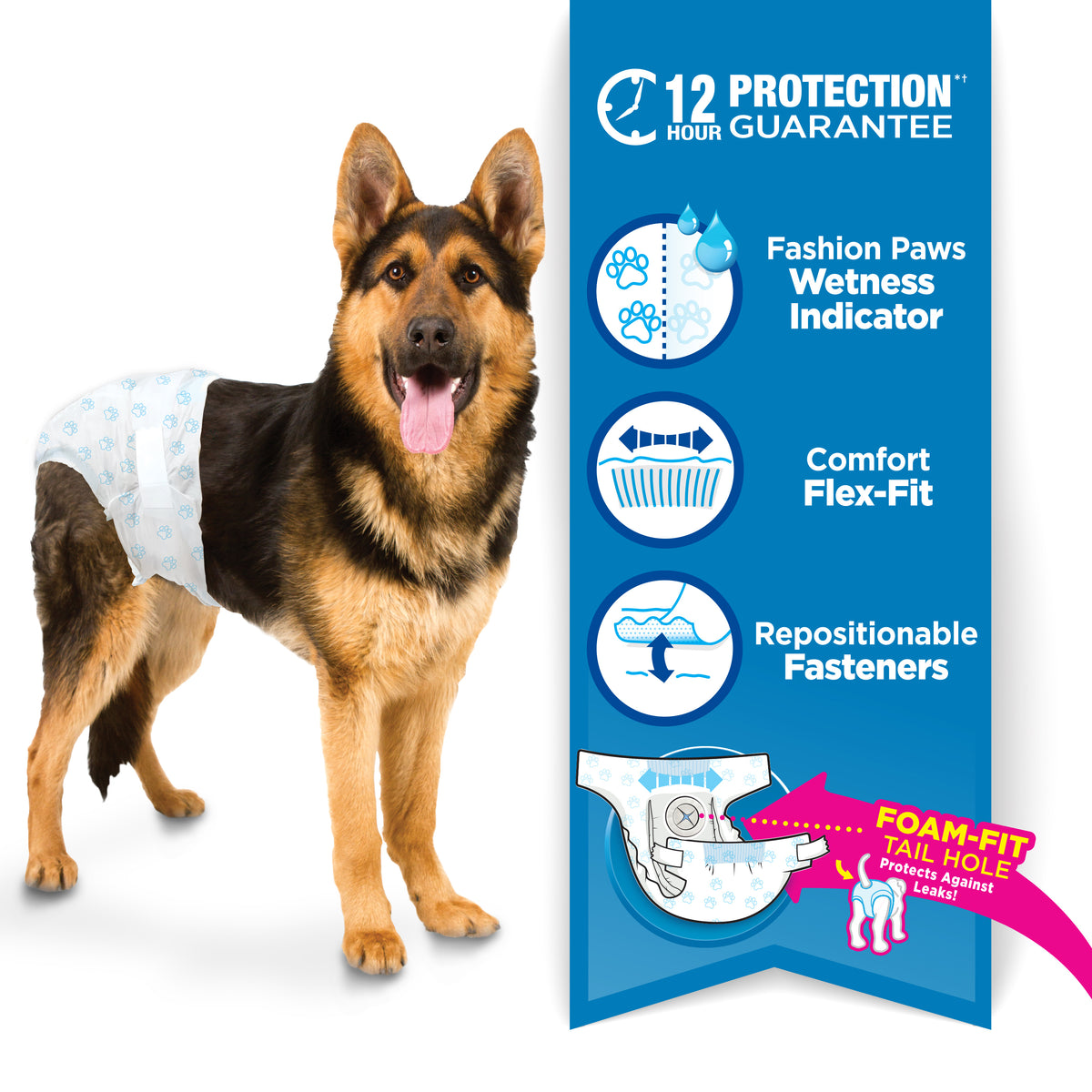 FOUR PAWS DIAPER LG disposible