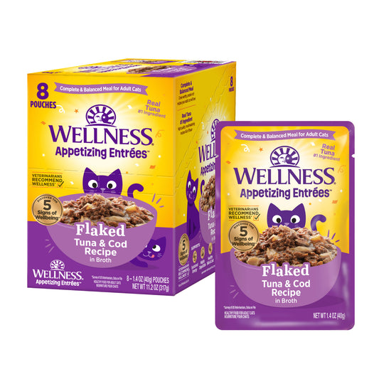 WELLNESS ENTREE FLKD TUNA/COD
