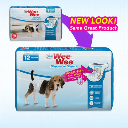FOU DISPOSABLE DIAPER M 12PK