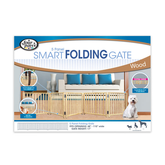 FOUR PAWS 5-PANEL WOOD GATE