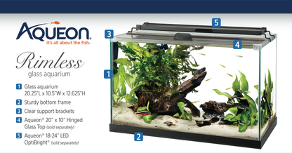 AQE RIMLESS TANK RECT 10G