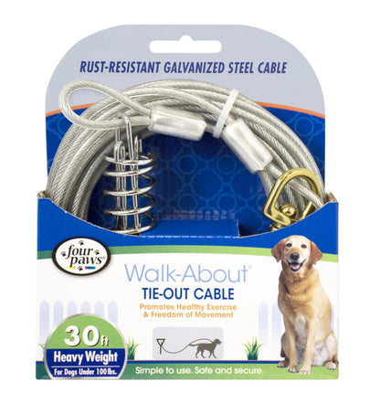 FOUR PAWS 30' TIE OUT SILVER