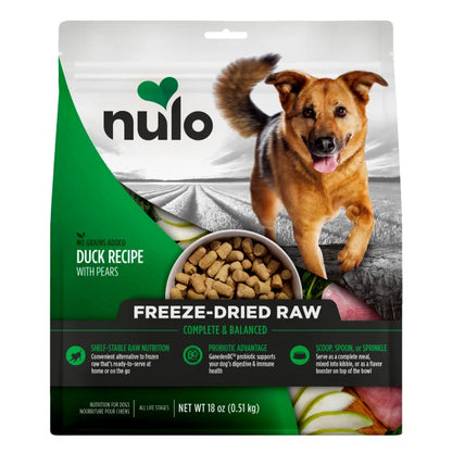 NULO FRZ DRY RW DUCK/PEAR 18oz