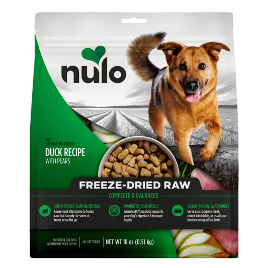 NULO FRZ DRY RW DUCK/PEAR 18oz