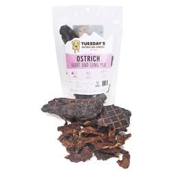 Tuesday's Natural Dog Ostrich Organ (Heart & Lung) Mix - 4 oz - RJ Paddywacks